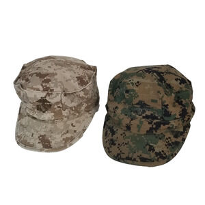 USMC Issued 8 Point Cover MARPAT Desert Woodland Marine EGA Hat Cap Lot 2 Small